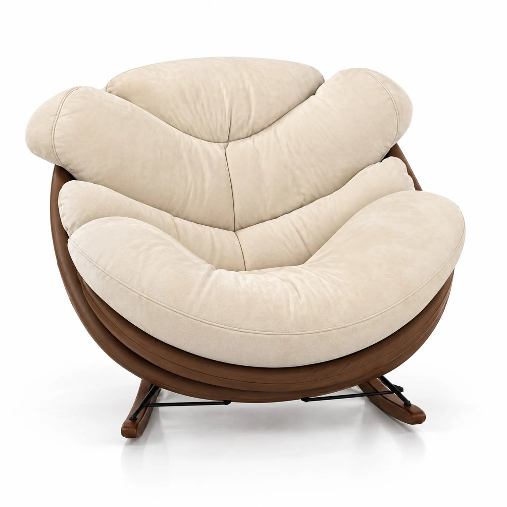 Fauteuil à bascule coton beige