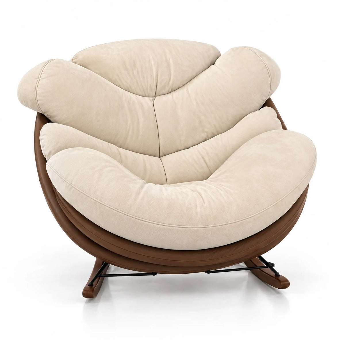 Fauteuil à bascule coton beige