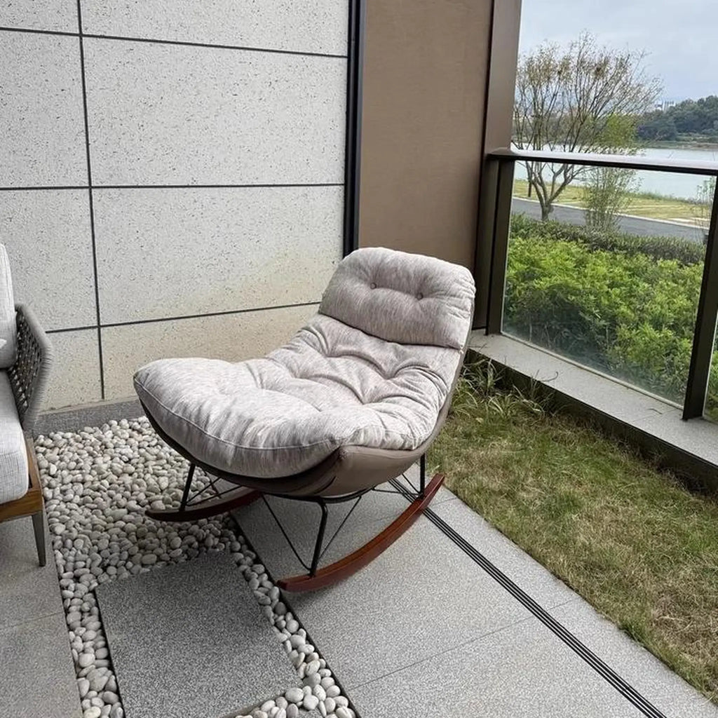 Fauteuil à bascule coton grège
