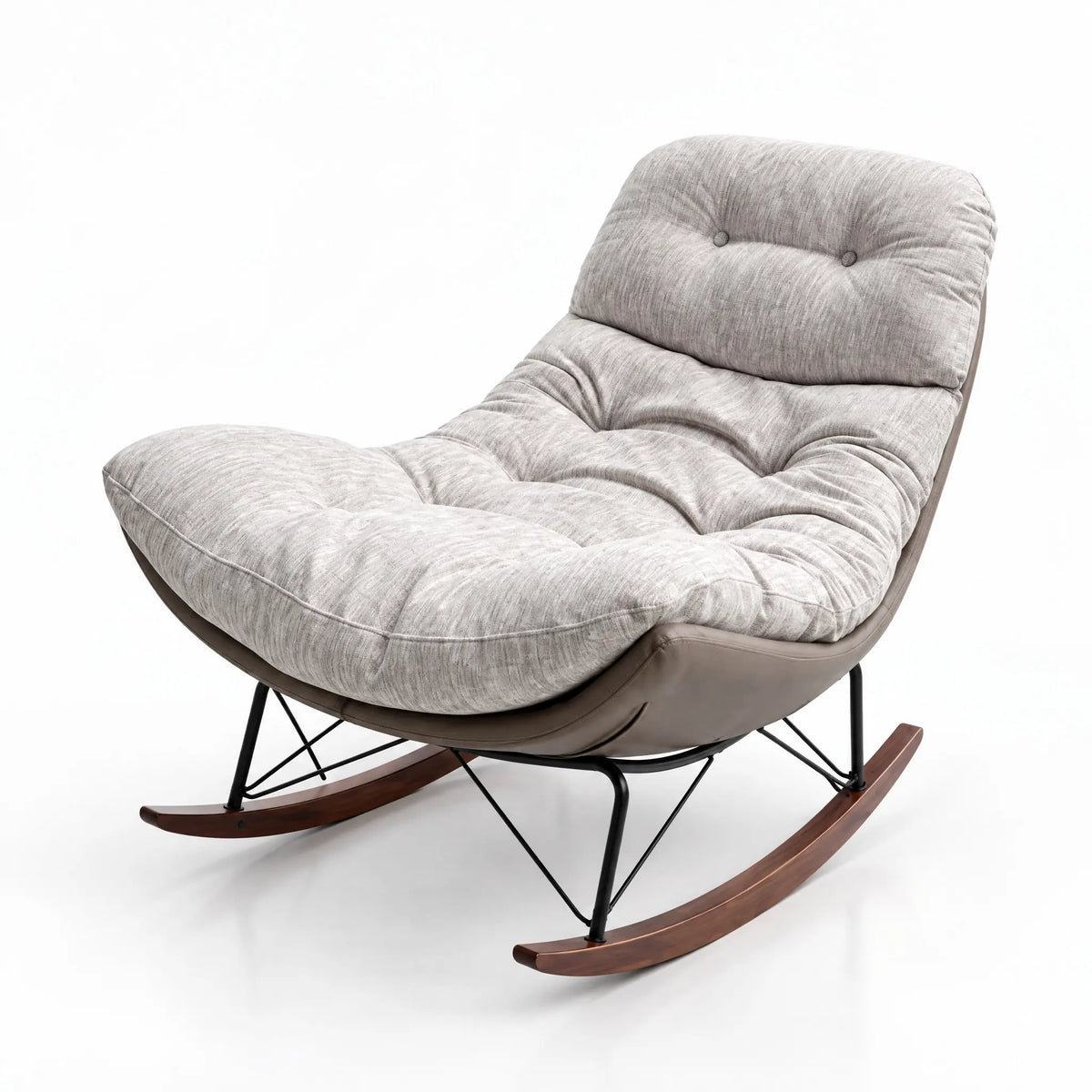 Fauteuil à bascule coton grège