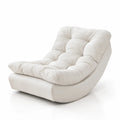 Fauteuil à bascule flanelle blanc avec support téléphone