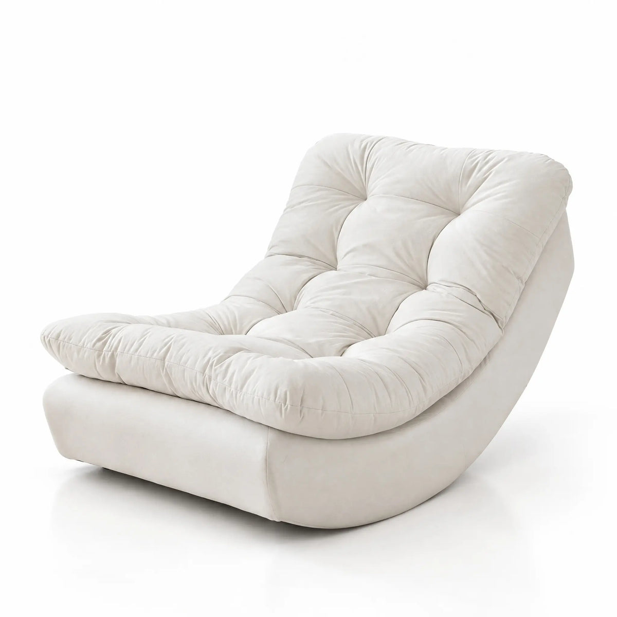 Fauteuil à bascule flanelle blanc avec support téléphone