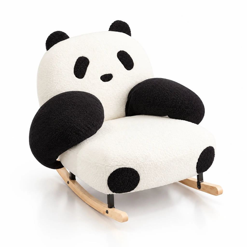 Fauteuil à bascule panda blanc et noir