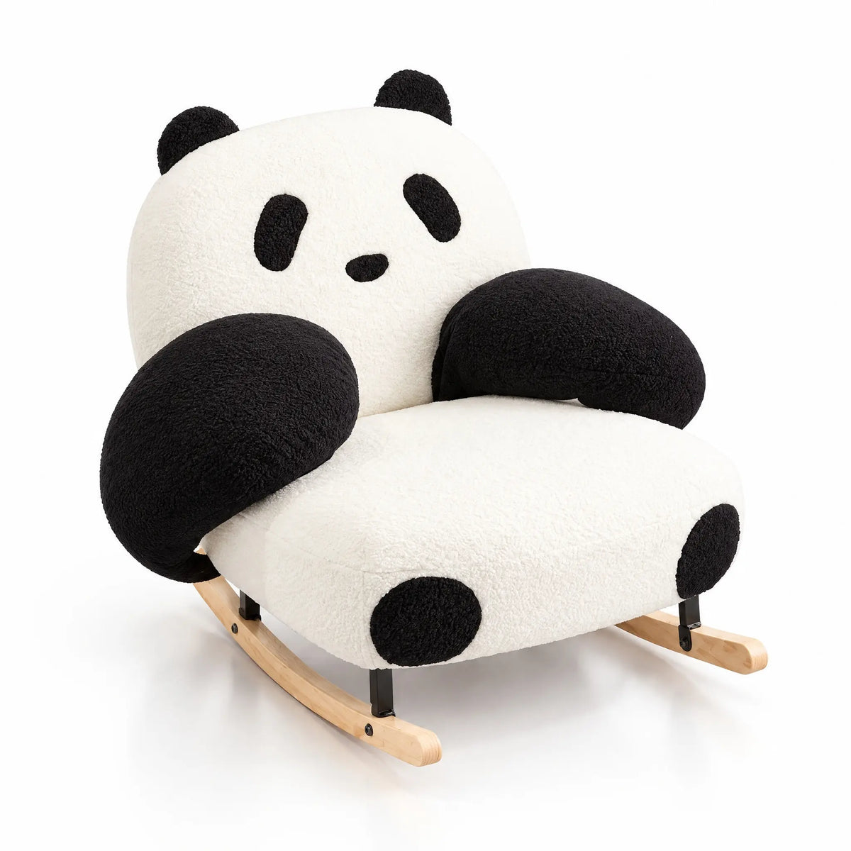 Fauteuil à bascule panda blanc et noir