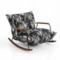 Fauteuil à bascule velours noir chiné