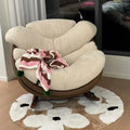 Fauteuil à bascule coton beige – beige
