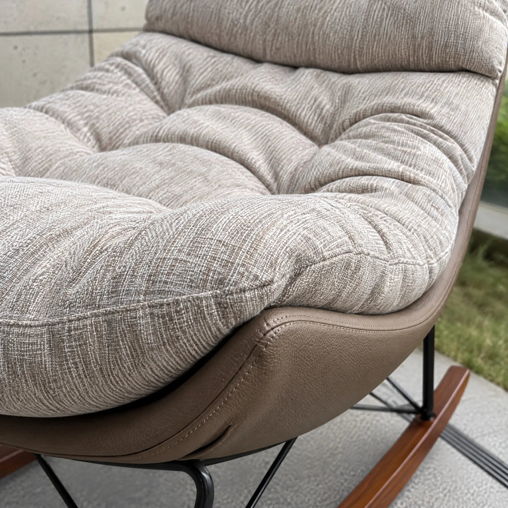 Fauteuil à bascule coton grège