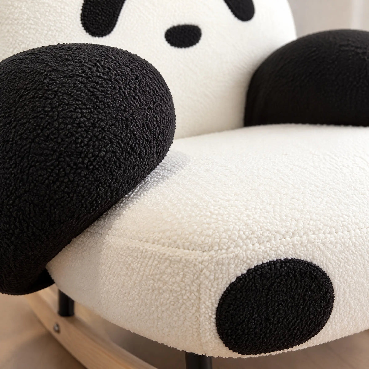 Fauteuil à bascule panda blanc et noir