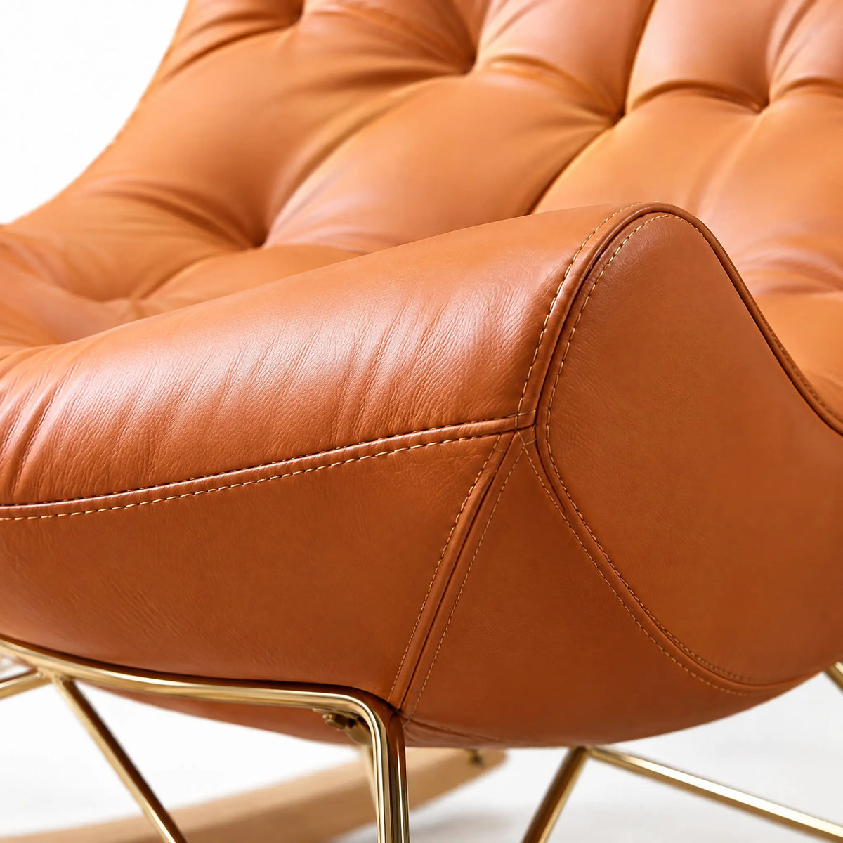Fauteuil à bascule cuir synthétique orange