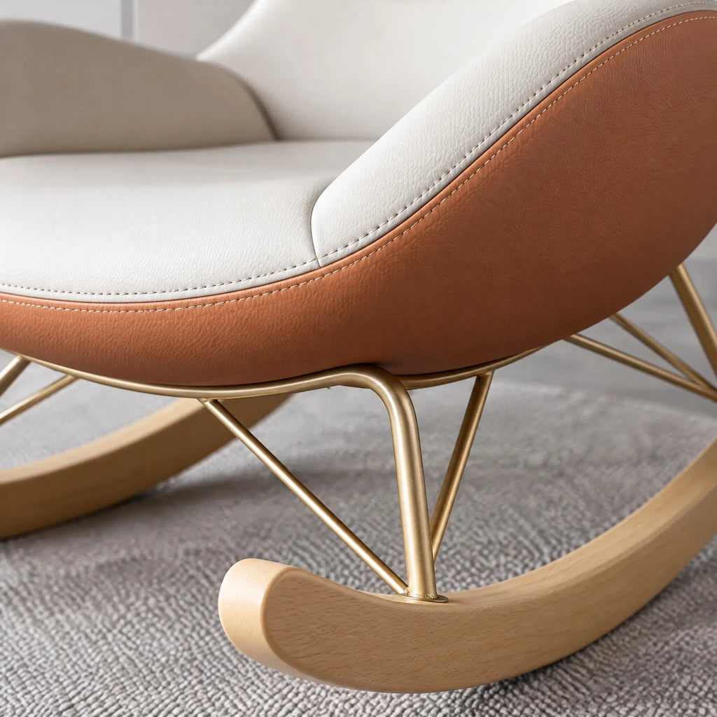 Fauteuil à bascule design orange et blanc