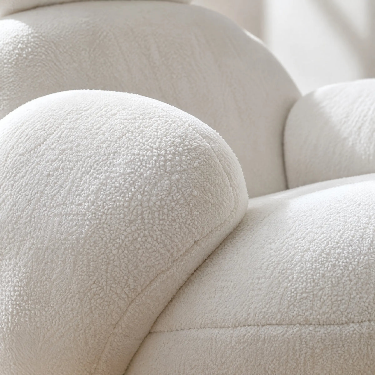 Fauteuil à bascule flanelle blanc avec pouf