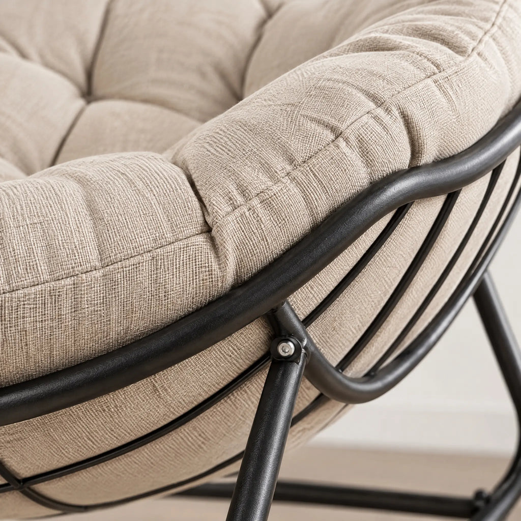 Fauteuil à bascule tissu beige