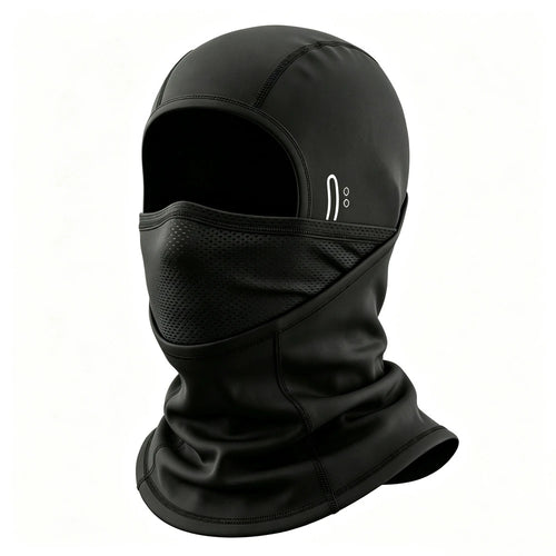 Cagoule de ski polaire 2 couches avec panneau respirant – Noir