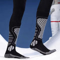 Chaussettes de ski hautes à compression, lot de 2 paires – Noir et gris