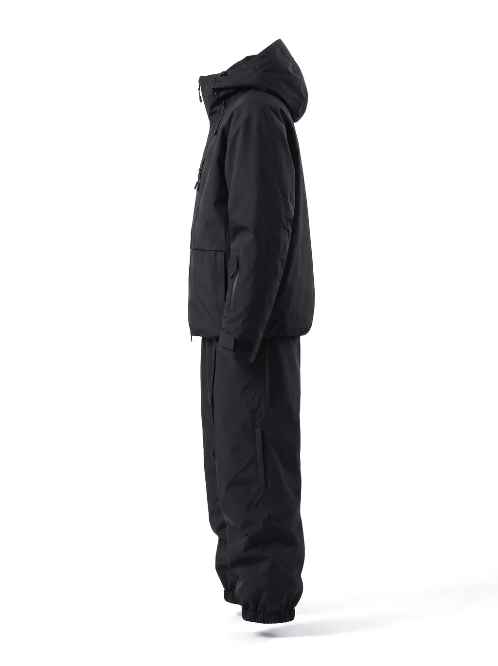 Combinaison de ski unisexe 3 couches à coutures étanchées – Noir