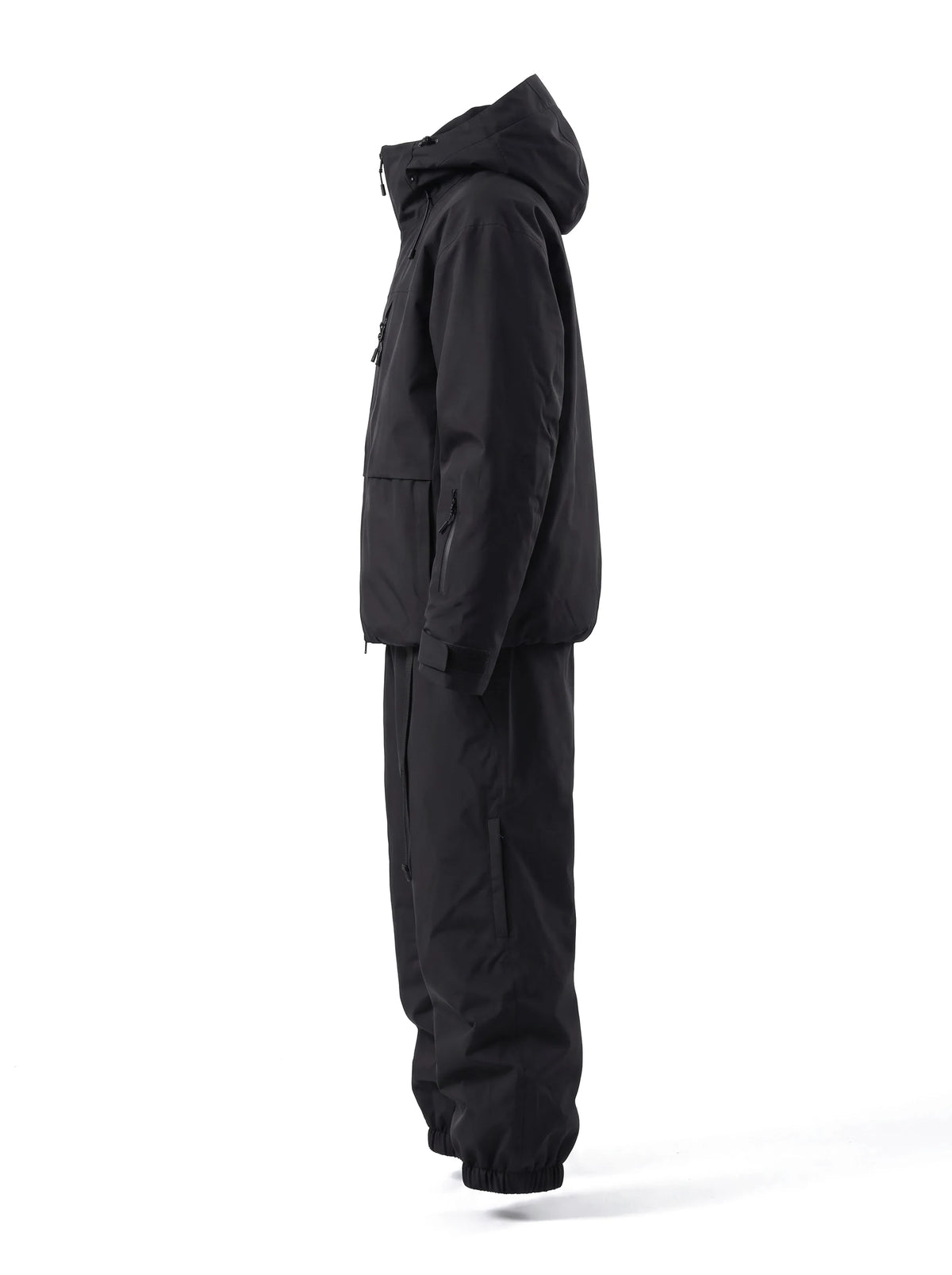 Combinaison de ski unisexe 3 couches à coutures étanchées – Noir