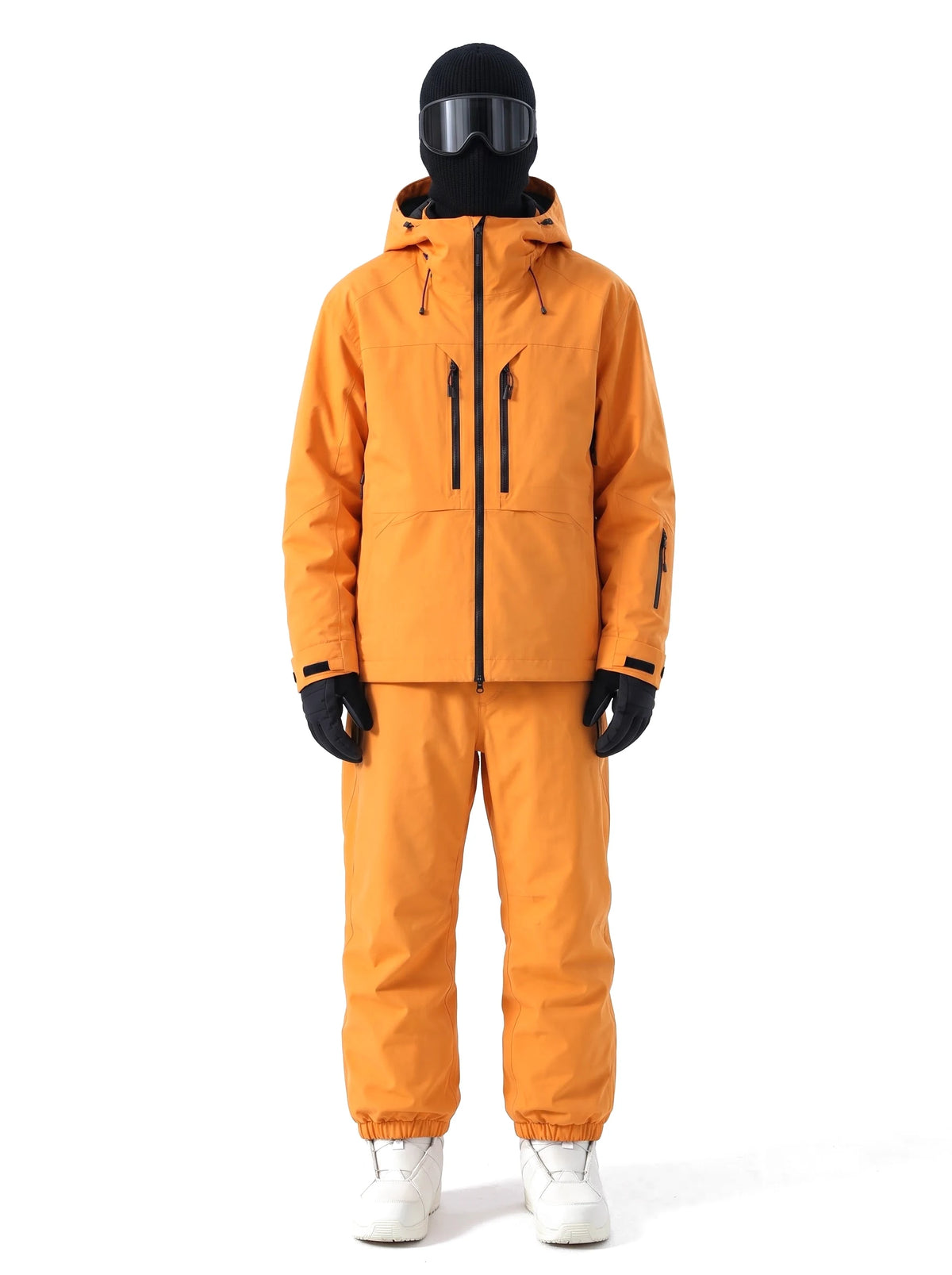 Combinaison de ski unisexe 3 couches à coutures étanchées – Orange