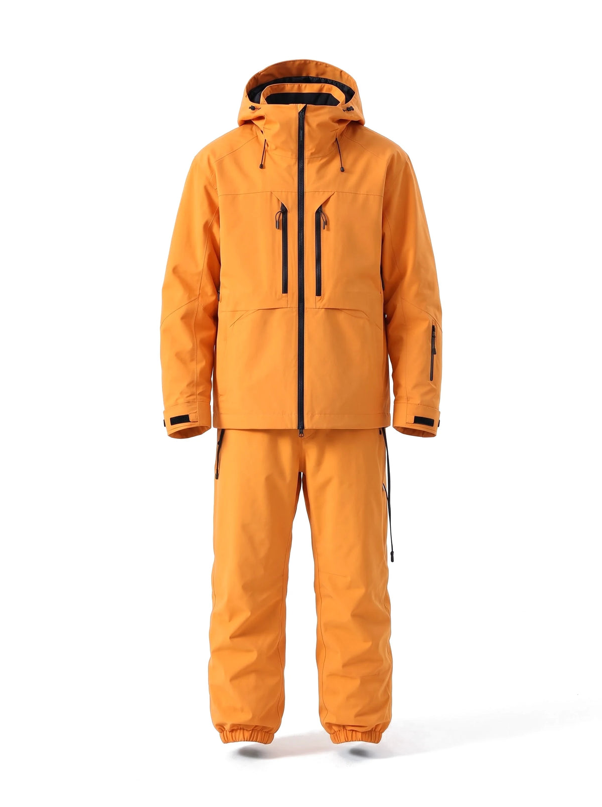 Combinaison de ski unisexe 3 couches à coutures étanchées – Orange
