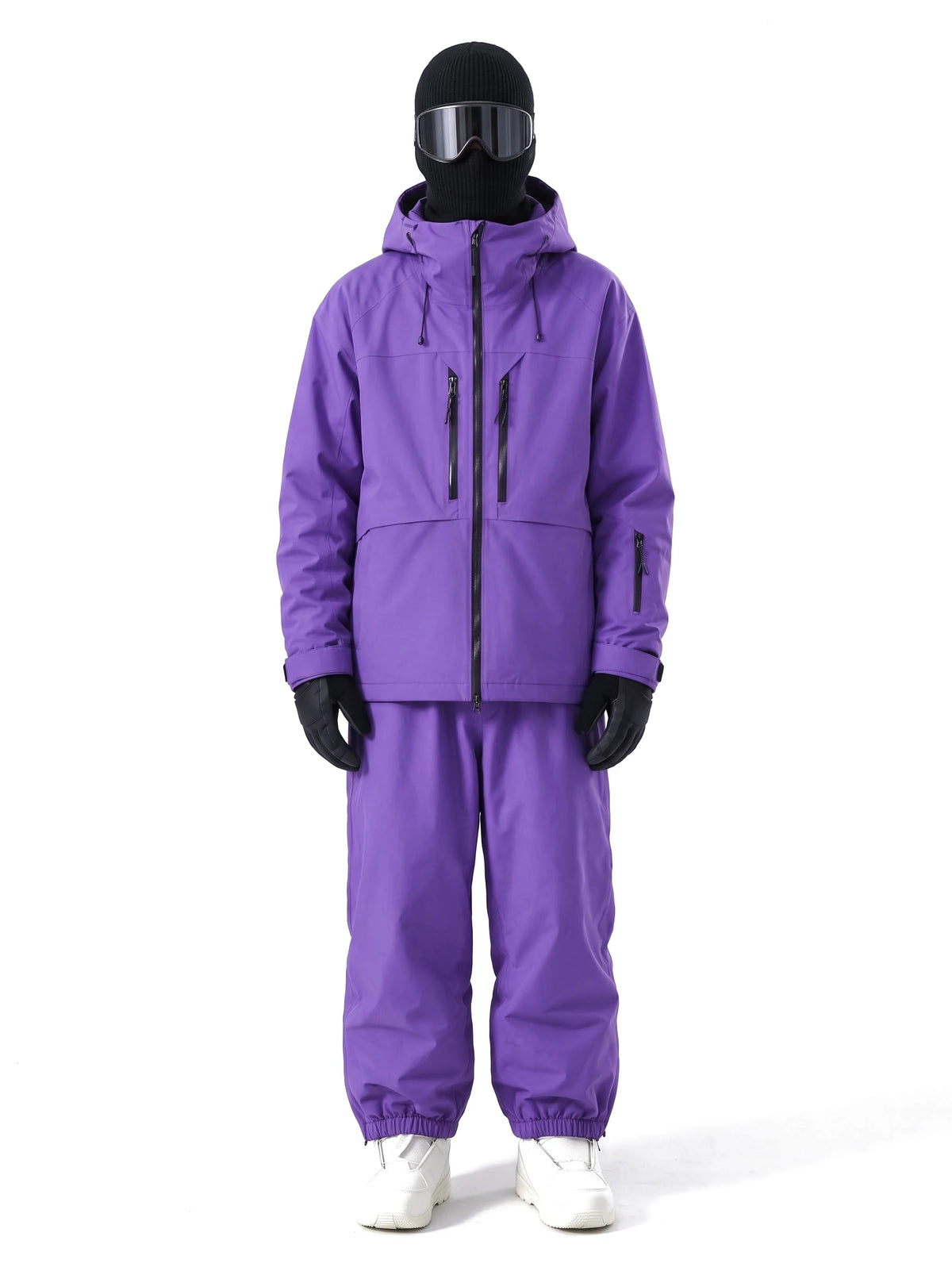 Combinaison de ski unisexe 3 couches à coutures étanchées – Violet