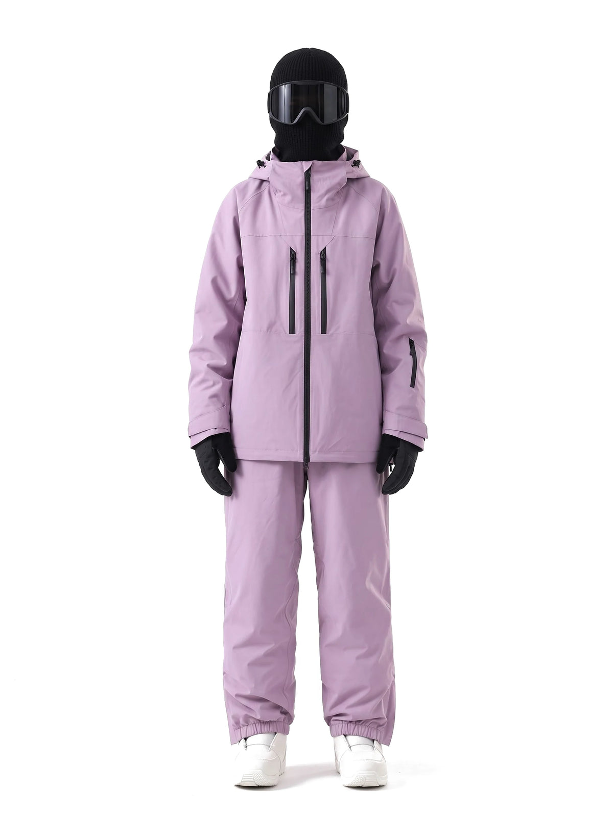 Combinaison de ski unisexe veste 3 couches et pantalon ample – Lilas