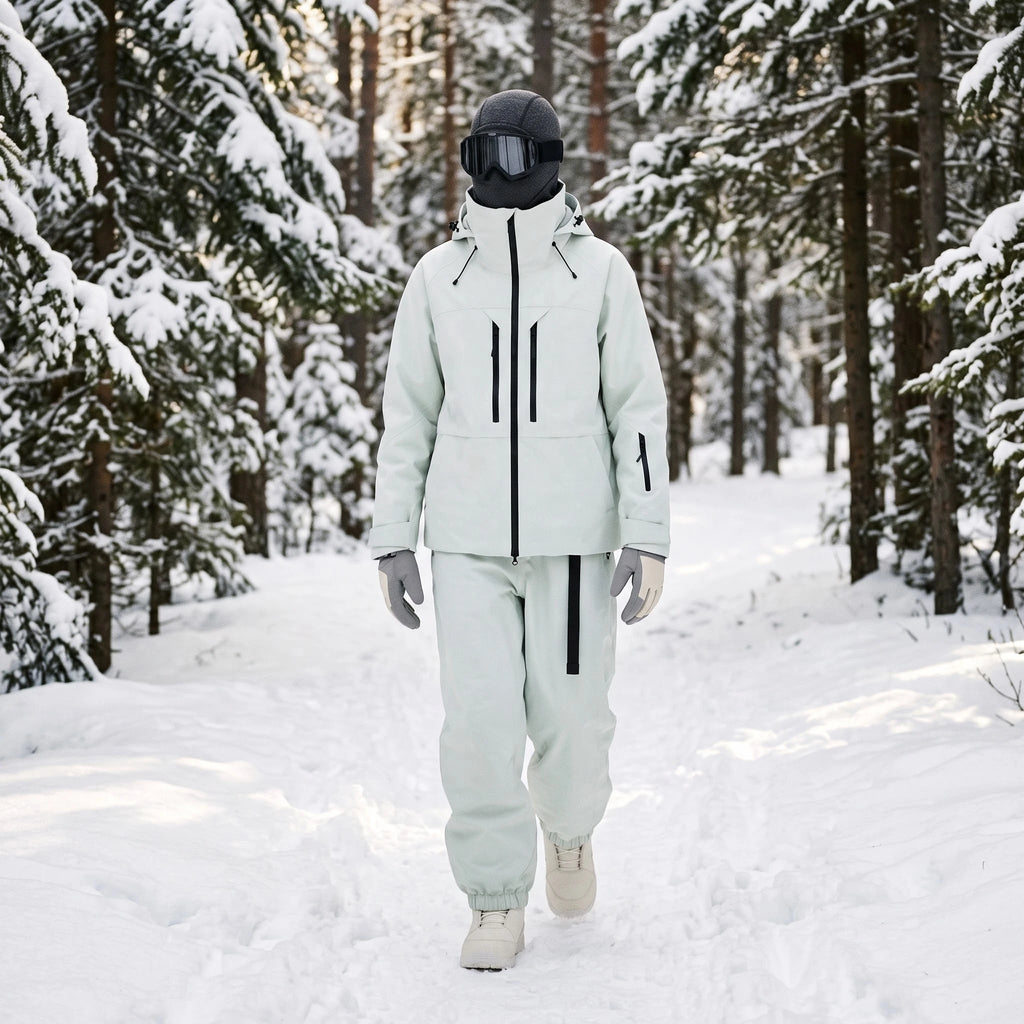 Pack Megève – tenue complète en balade dans une forêt enneigée