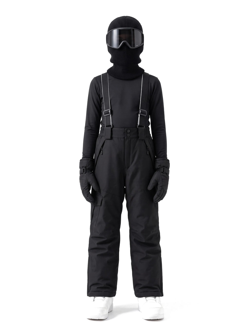 Pantalon de ski enfant à bretelles réglables – Noir