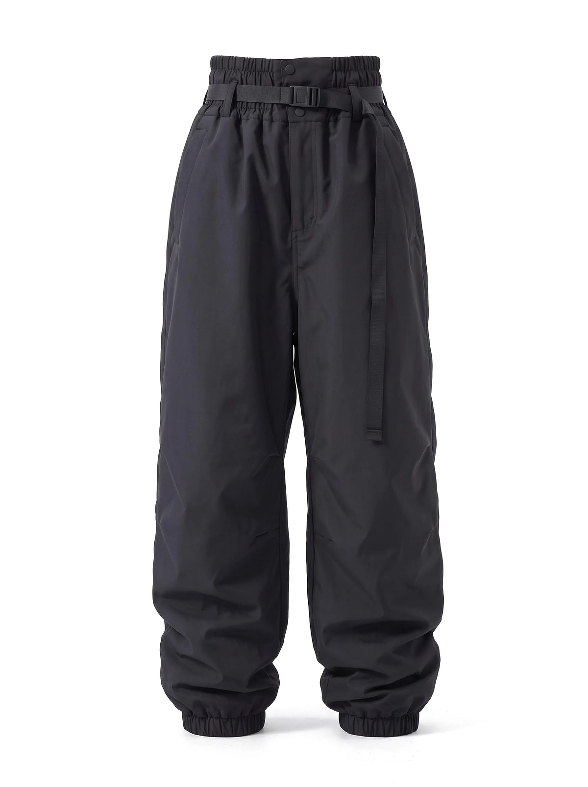 Pantalon de ski unisexe 3 couches doublé polaire avec ceinture – Noir