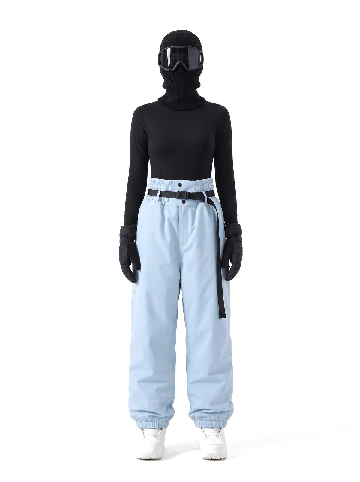 Pantalon de ski unisexe ample 3 couches doublé – Bleu ciel