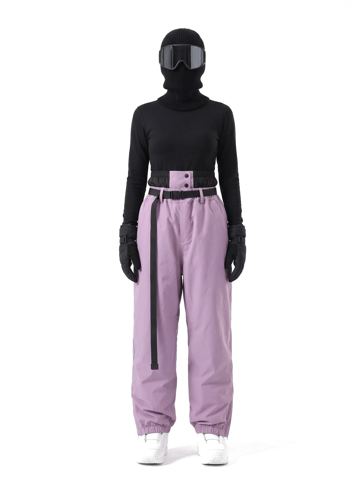 Pantalon de ski unisexe ample 3 couches doublé – Lilas
