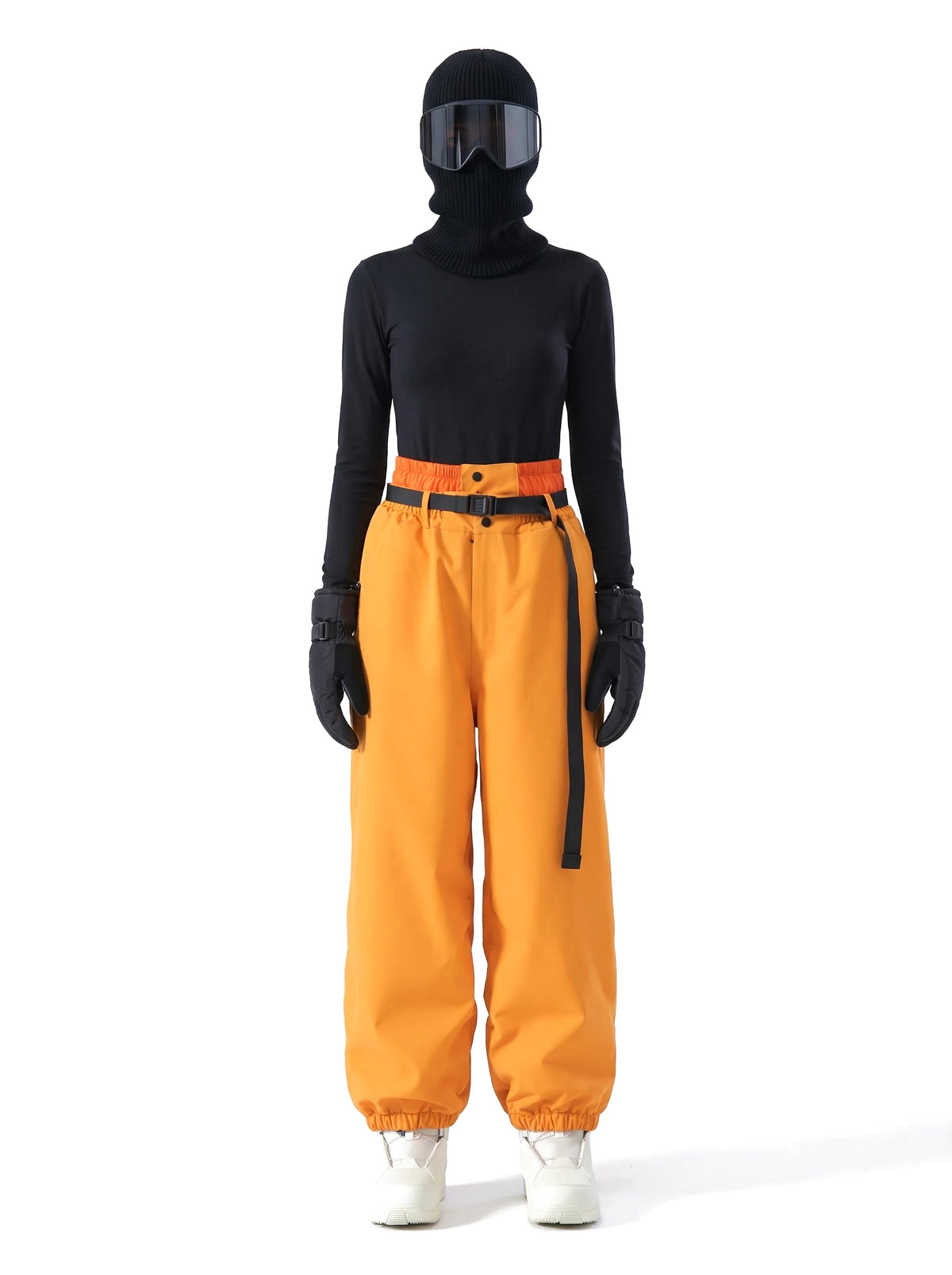 Pantalon de ski unisexe ample 3 couches doublé – Orange