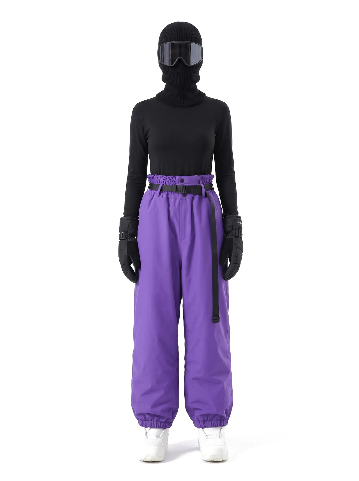 Pantalon de ski unisexe ample 3 couches doublé – Violet