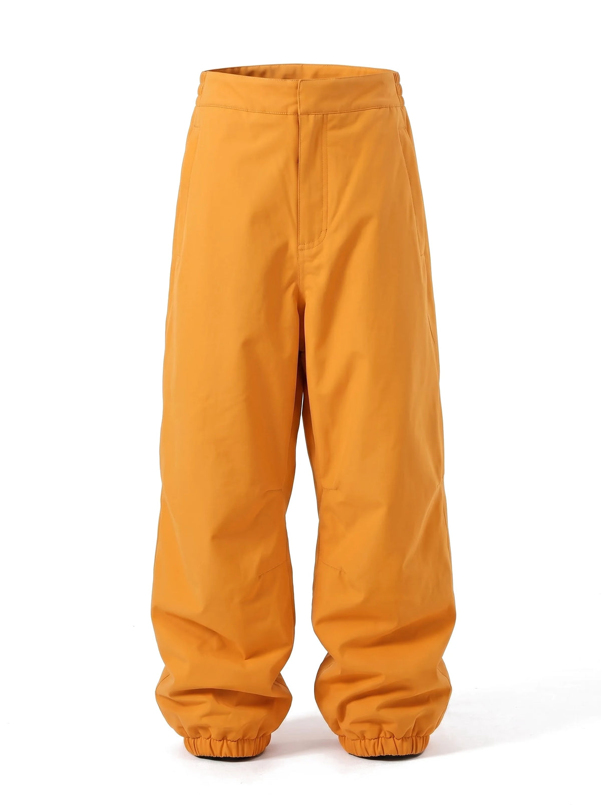 Pantalon de ski unisexe ample molletonné à bas élastiqués – Orange