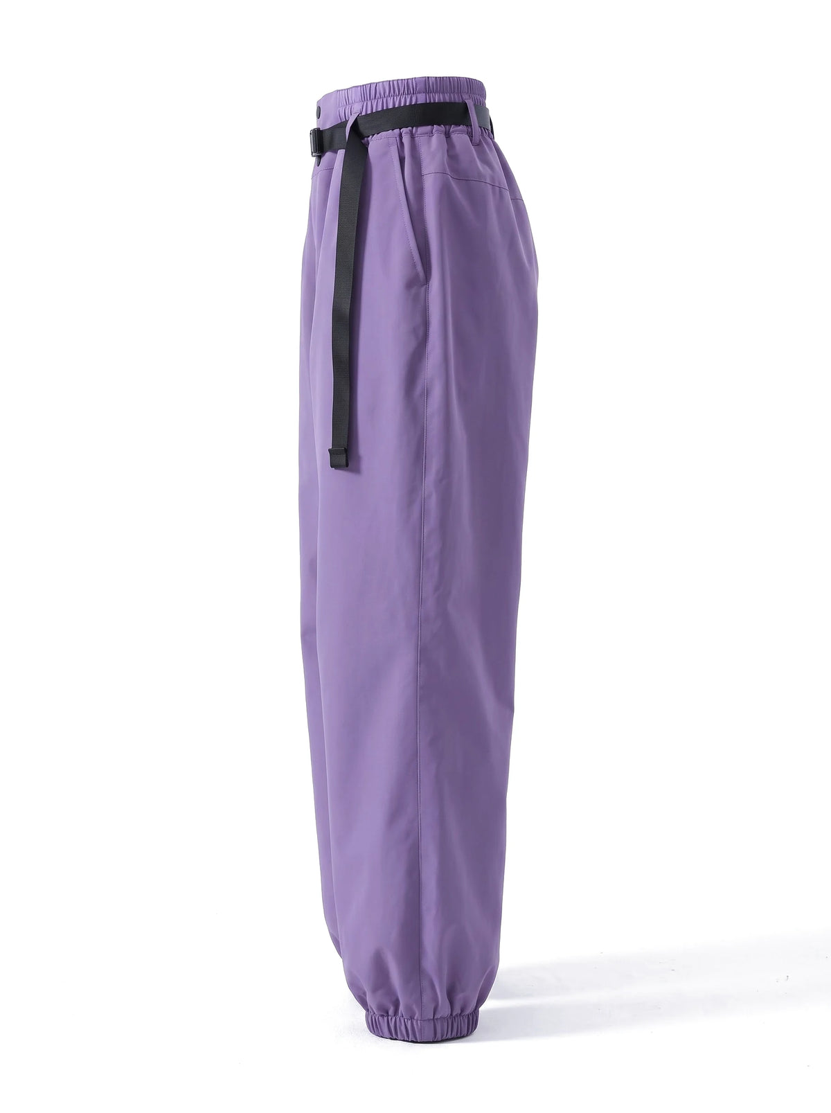 Pantalon de ski unisexe ample molletonné à bas élastiqués – Violet fumé