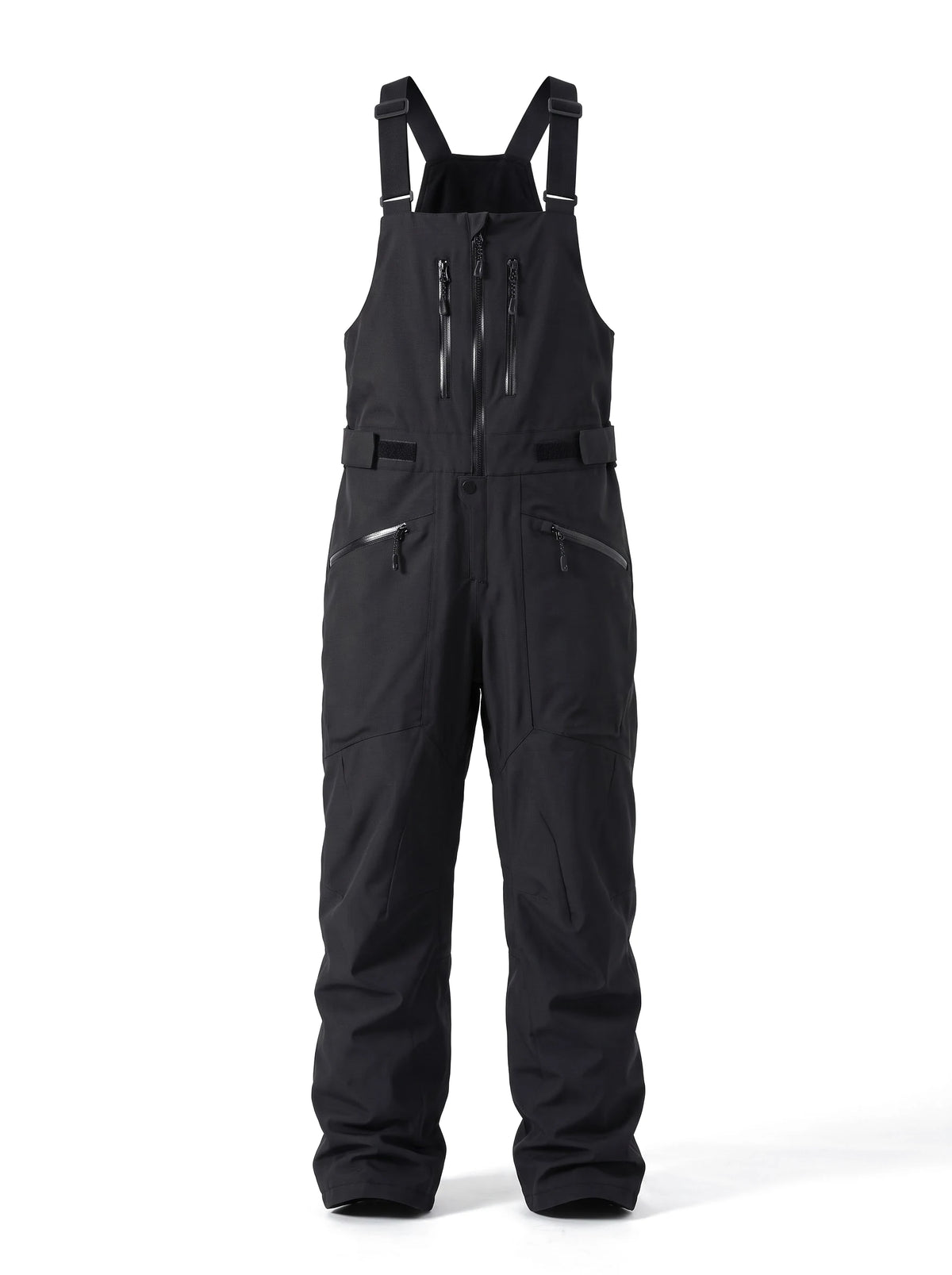 Salopette de ski unisexe à bretelles clipsables et poches zippées – Noir