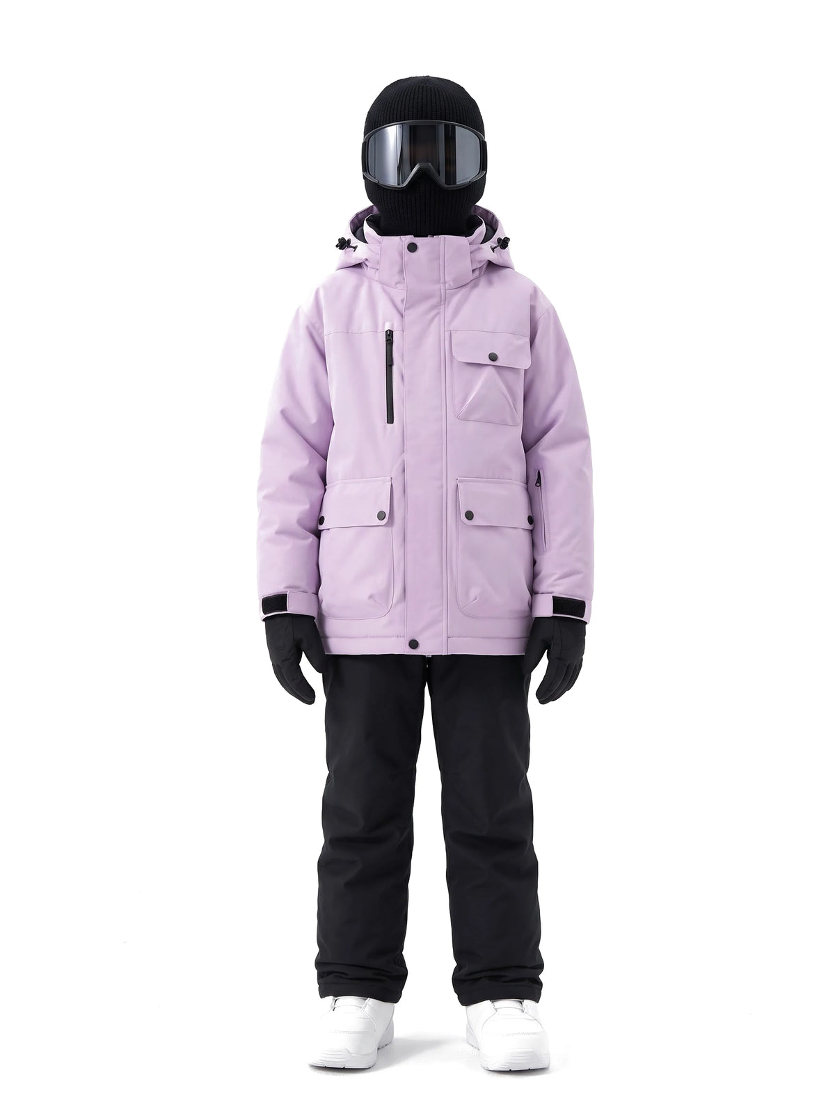 Veste de ski enfant à capuche amovible et doublure argentée – Lilas