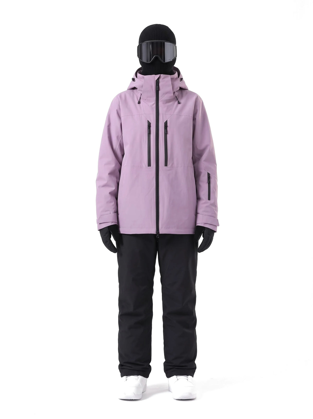 Veste de ski unisexe 3 couches ouatinée à capuche – Lilas