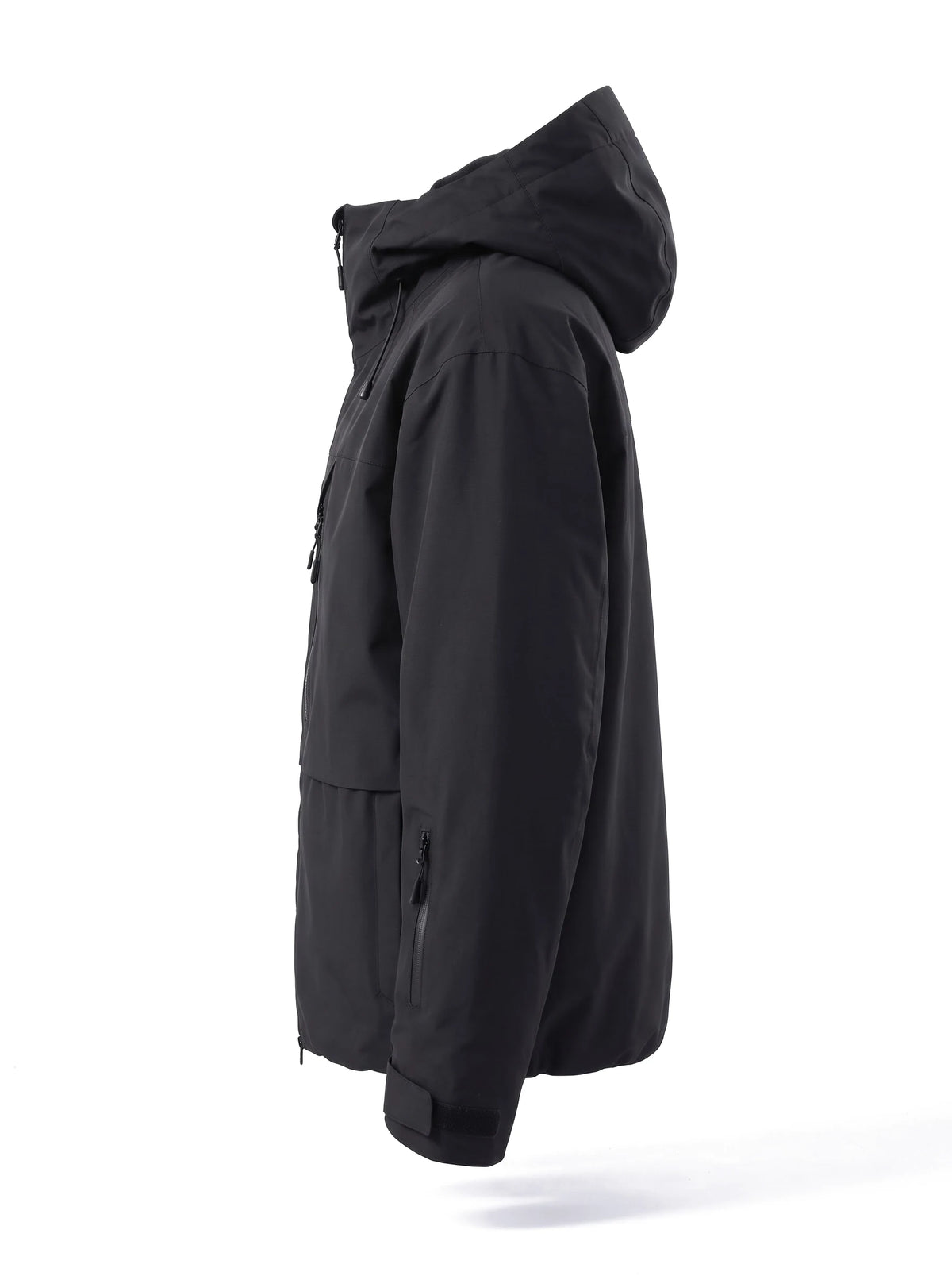 Veste de ski unisexe 3 couches ouatinée à capuche – Noir